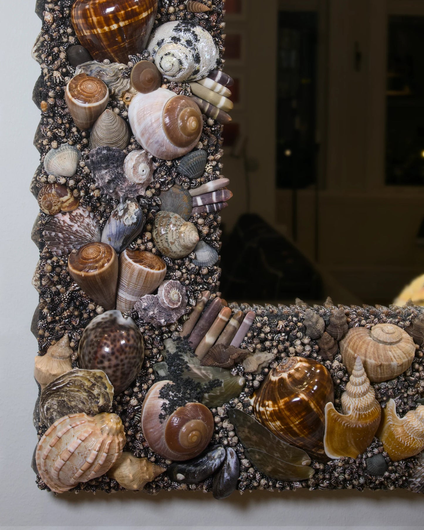 Back to Black | Shell mirror, 1 of 1 | Shellman | Amsterdam | Natural art from sea and beach