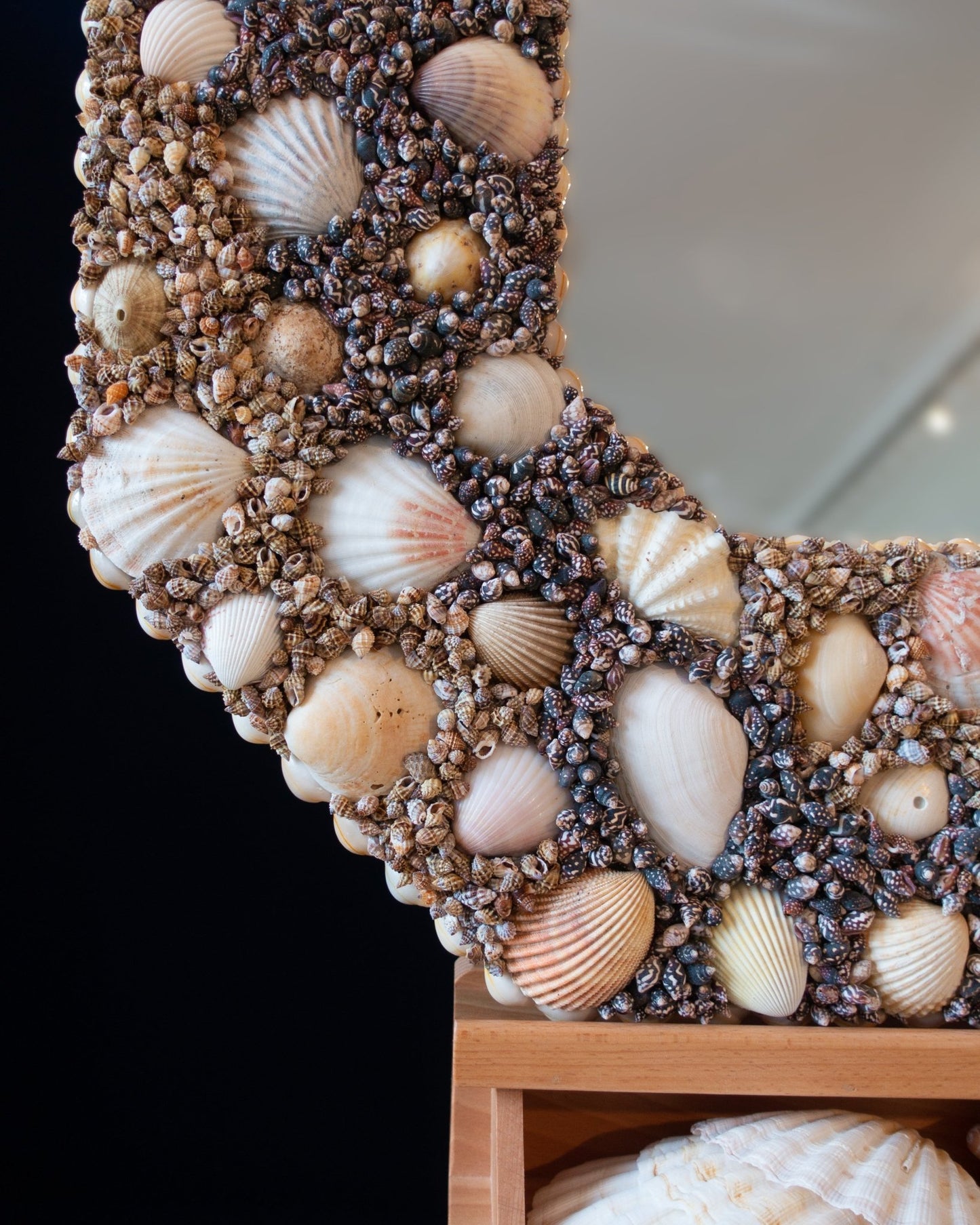 CUTTING CORNERS MIX | Shell mirror, 1 of 1 | Shellman | Amsterdam | Natural art from sea and beach